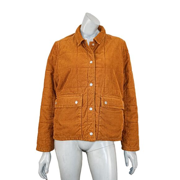 OUTERKNOWN Women's Lou Corduroy Puffer Jacket in light Brown Size Medium - Picture 2 of 8